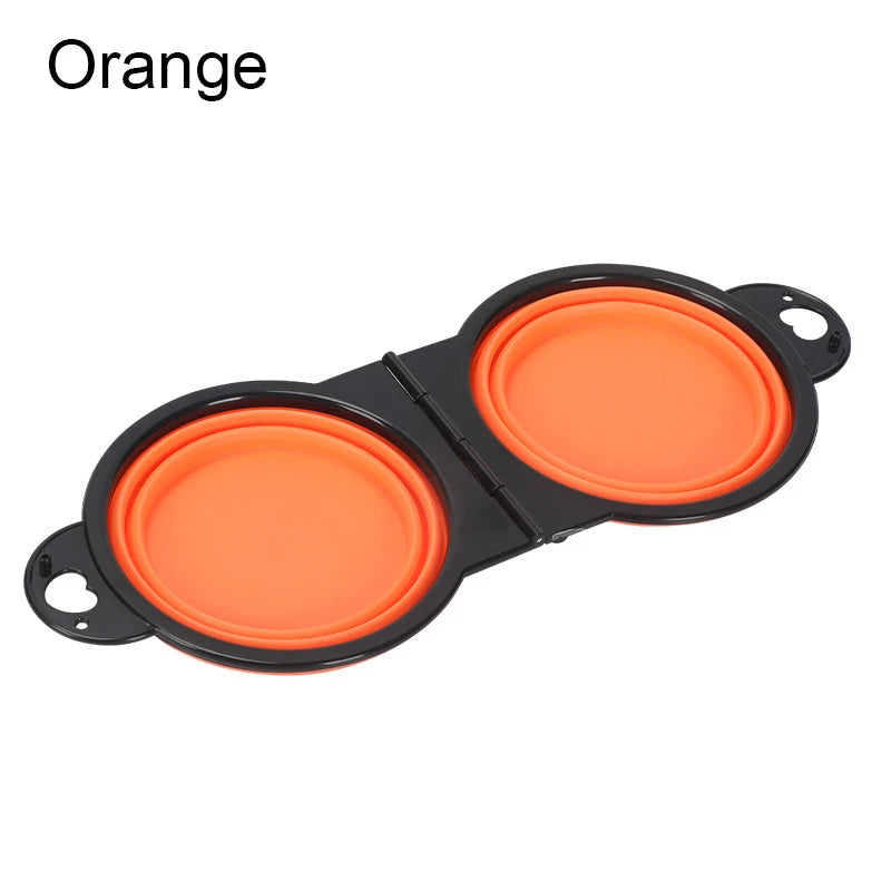 Collapsible Double Pet Bowl – Portable, Foldable & Perfect for Travel