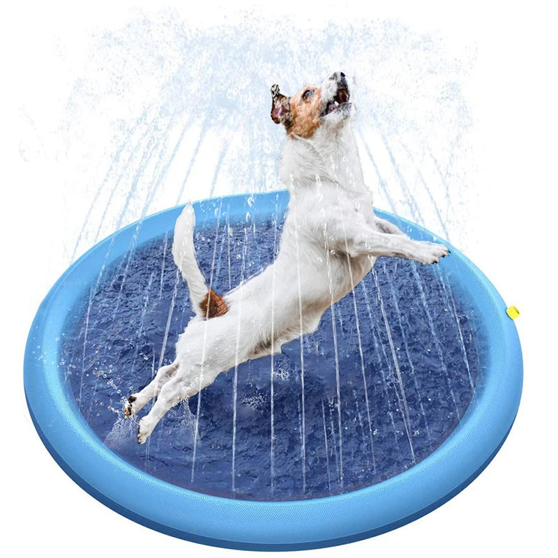 Interactive Summer Sprinkler Pad for Dogs – Inflatable Cooling Water Mat for Outdoor Fun