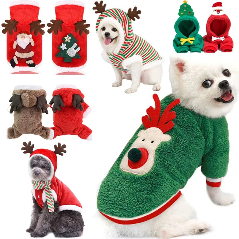 Christmas Pet Costume – Warm and Festive Attire for Small Dogs and Cats