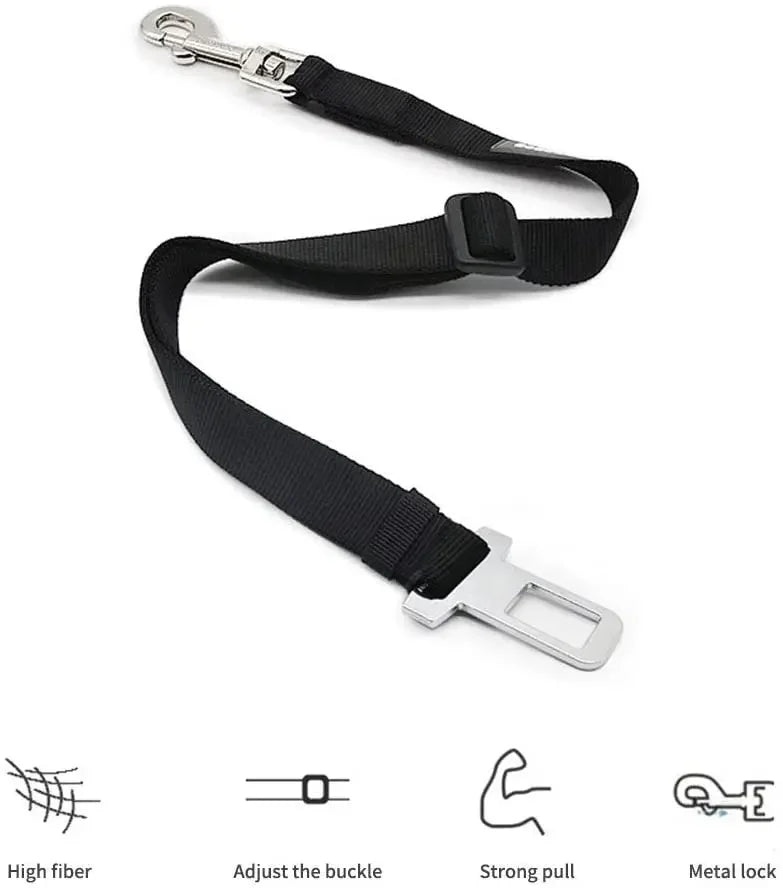 Adjustable Pet Car Seat Belt – Quick-Release, Breakaway, and Safe Travel Restraint for Cats & Dogs