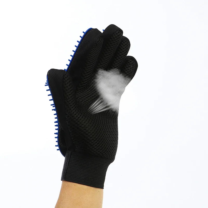 Silicone Pet Grooming Glove – Hair Removal & Bath Brush for Cats & Dogs
