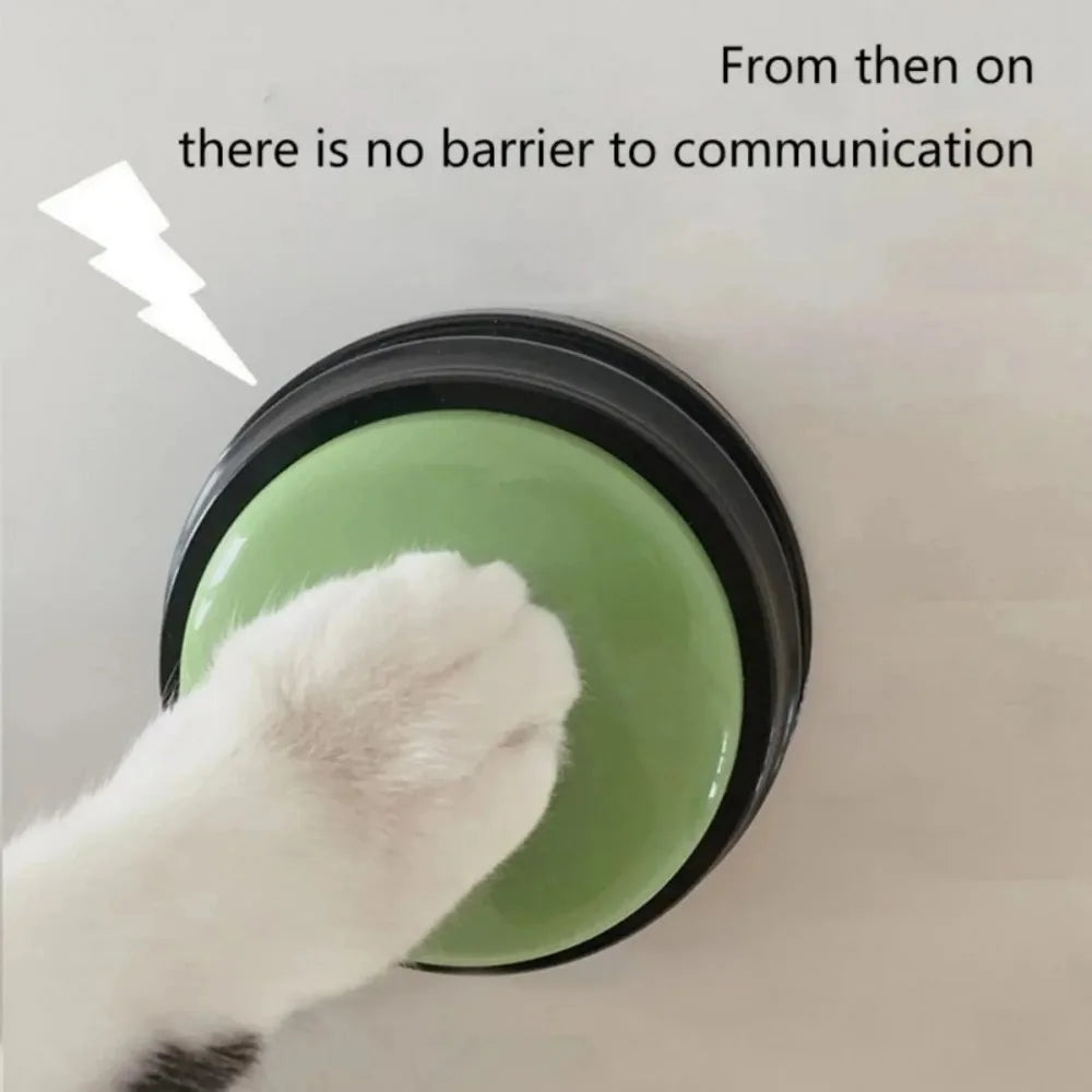 Dog communication buttons with 30-second voice recording – interactive buzzer toy for pet training and talking with dogs and cats.