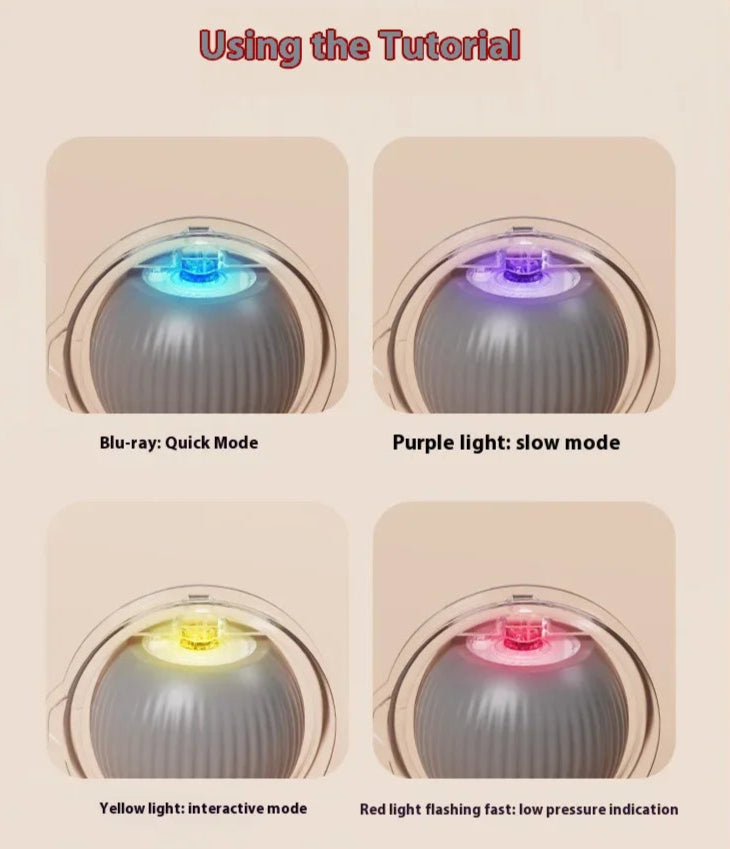 Rechargeable interactive rolling ball for cats and dogs with smart motion, quiet operation, and simulated tail for indoor pet play.