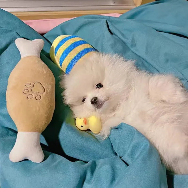 Soft Squeaky Dog Toy – Durable, Bite-Resistant, & Perfect for Small Pets
