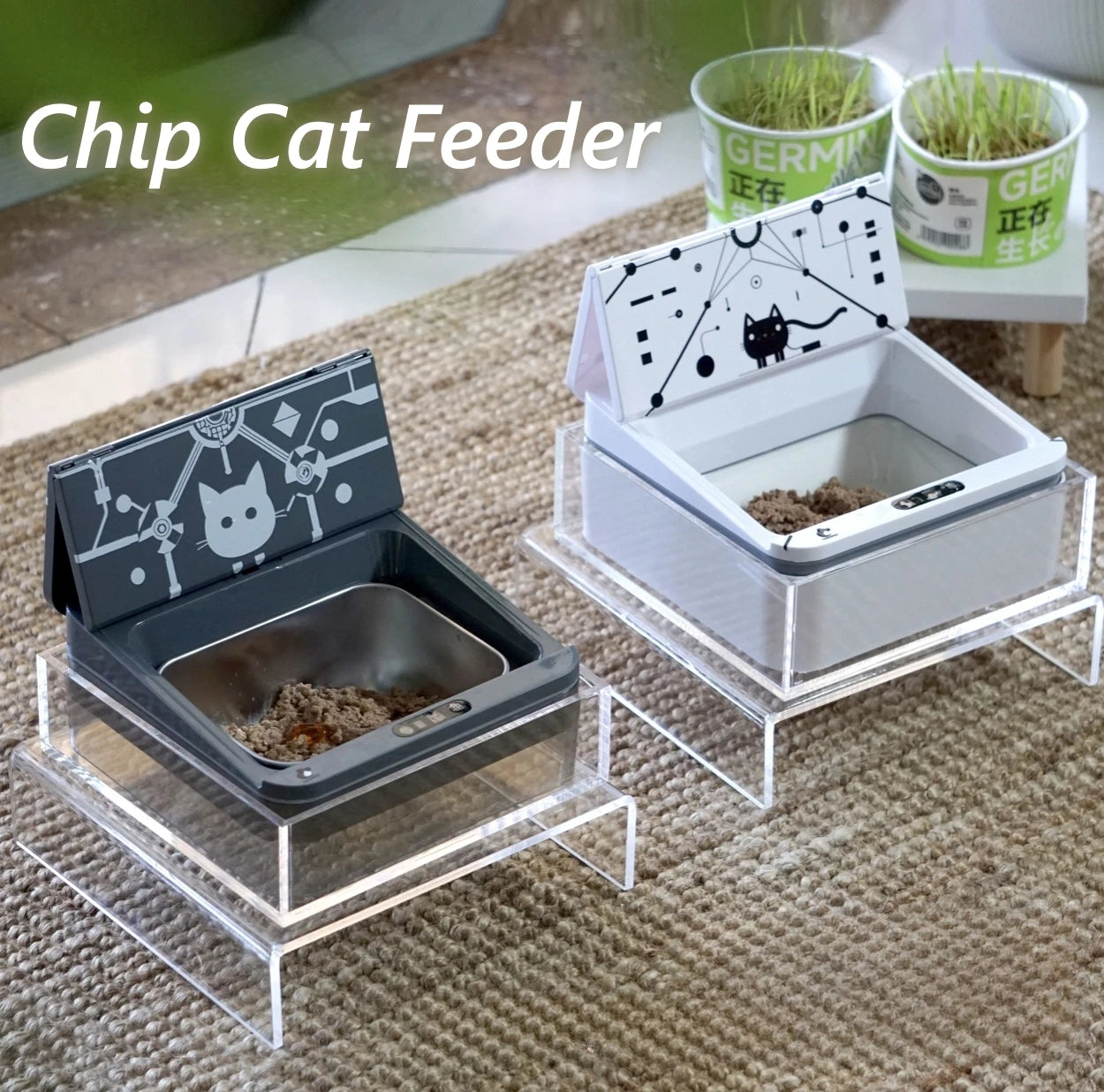 Smart RFID Cat Feeder – Automatic, Rechargeable & Infrared-Sensing