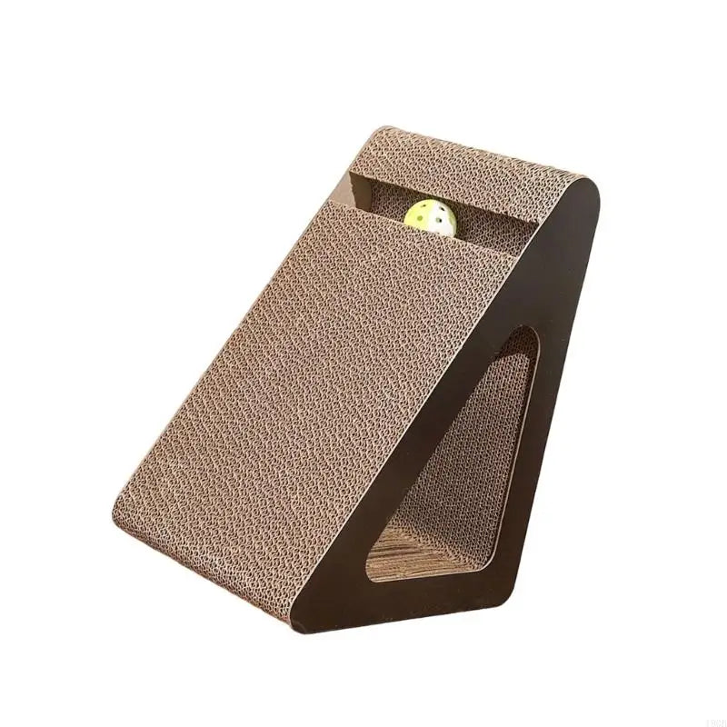 Triangular Cat Scratcher with Rotating Ball – Multiuse Claw Board for Play, Exercise & Rest