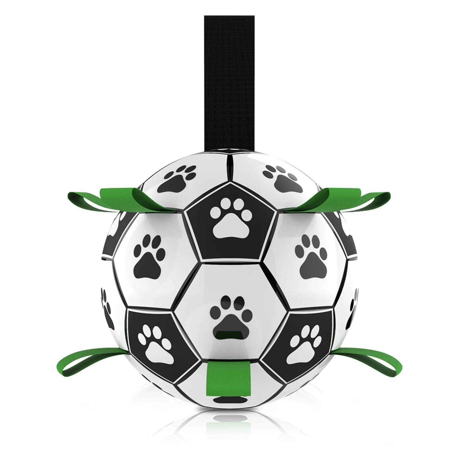 Interactive Soccer Ball Toy for Dogs – Lightweight with Nylon Ribbons for Tug Play