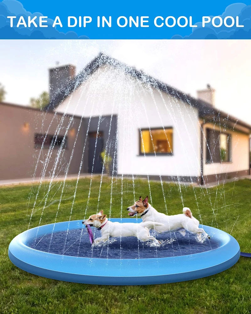 Interactive Summer Sprinkler Pad for Dogs – Inflatable Cooling Water Mat for Outdoor Fun