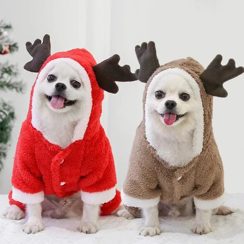 Christmas Pet Costume – Warm and Festive Attire for Small Dogs and Cats