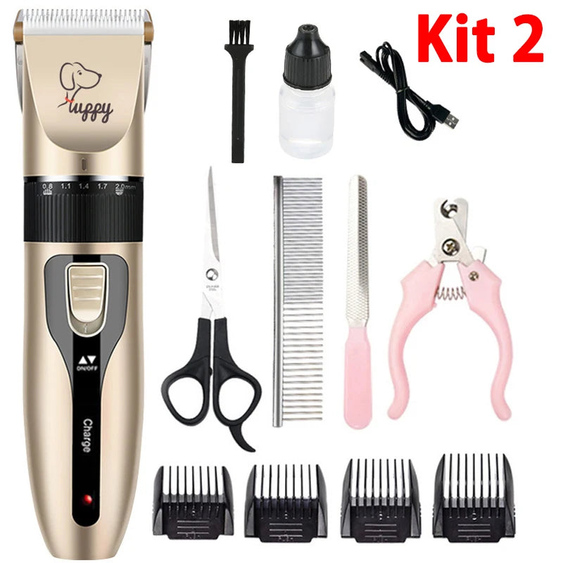 Rechargeable Pet Grooming Clipper Kit – Quiet, Cordless & Adjustable for Dogs and Cats