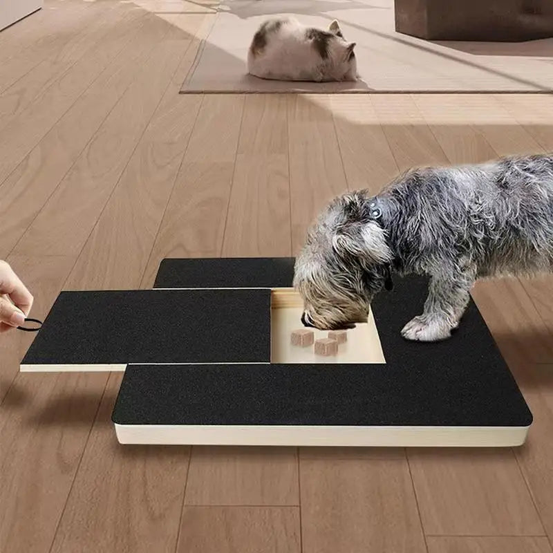 Adjustable wooden dog nail file board for safe grooming. Dog Nail Scratchboard with emery board nail file surface for natural nail trimming.