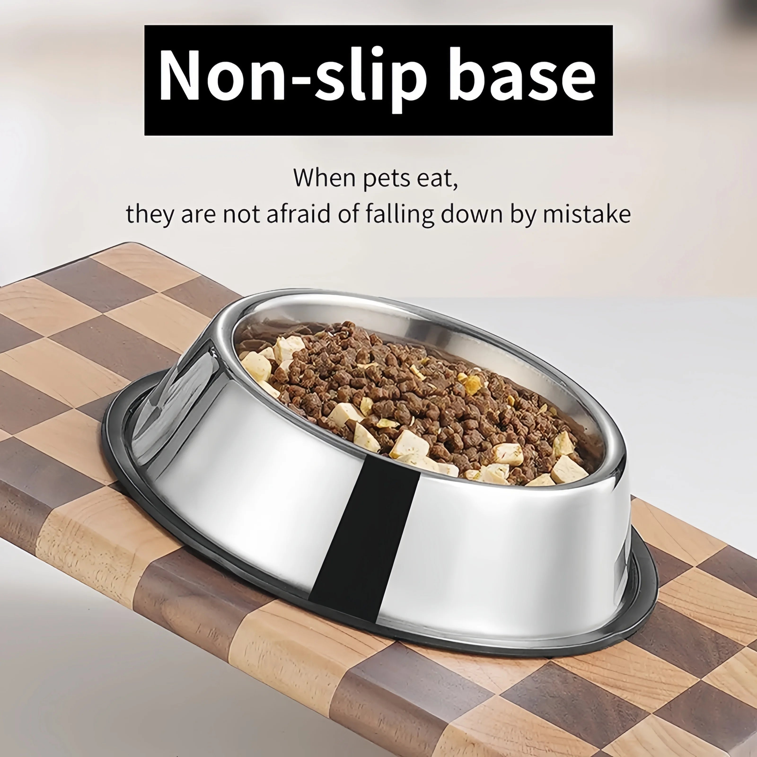 Durable Stainless Steel Pet Bowl – Non-Slip, Easy to Clean, & Bite-Resistant