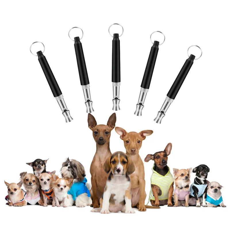 High-Frequency Dog Whistle – Stainless Steel Training Tool with Key Ring