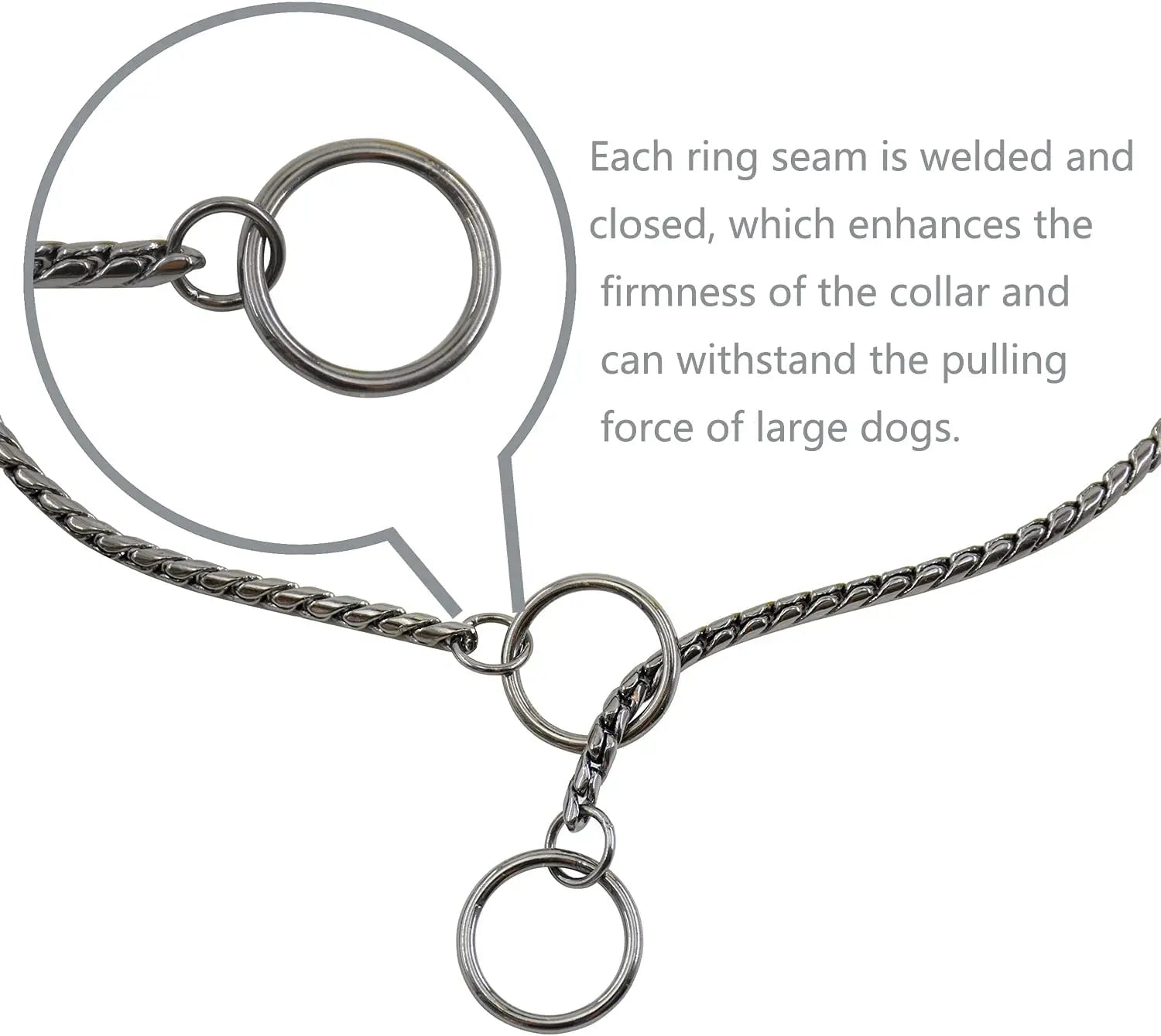Heavy-Duty Dog Chain Collar – Stainless Steel Choke Slip Collar for Training & Control