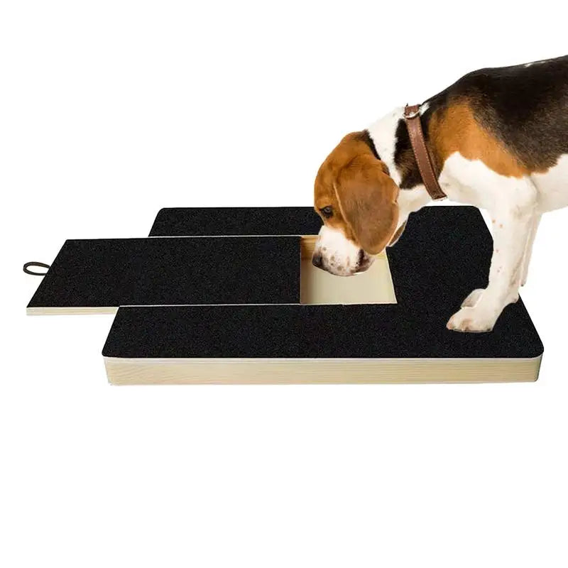 Adjustable wooden dog nail file board for safe grooming. Dog Nail Scratchboard with emery board nail file surface for natural nail trimming.