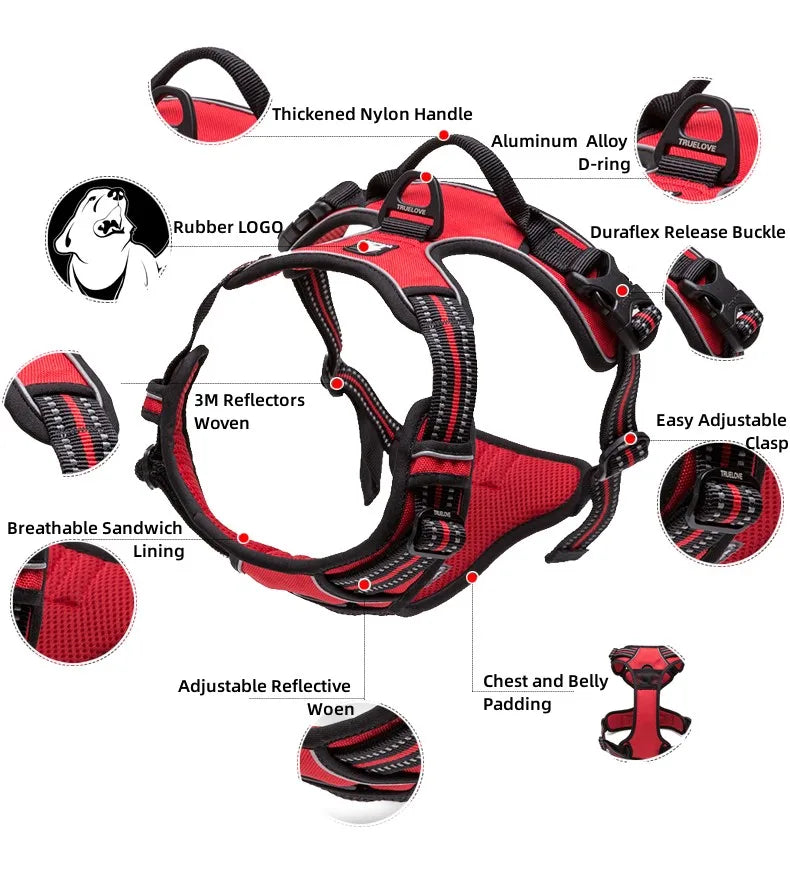 Durable 3M Reflective Dog Vehicle Harness with Secure Fit
