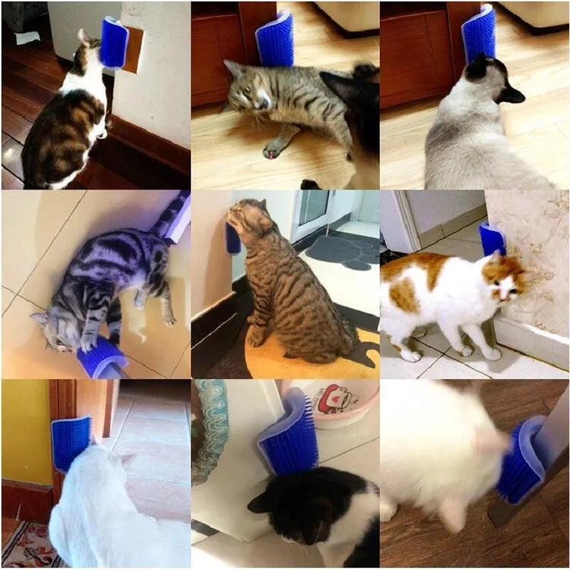 Corner Wall Pet Grooming Brush – Self-Grooming Hair Remover for Cats & Dogs