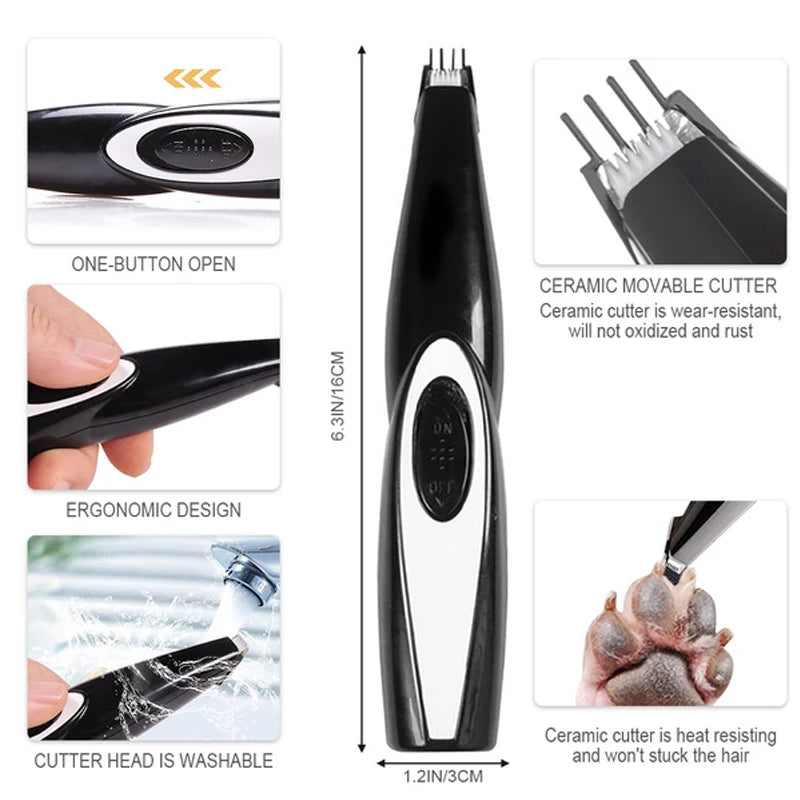 Rechargeable Pet Grooming Clipper Kit – Quiet, Cordless & Adjustable for Dogs and Cats
