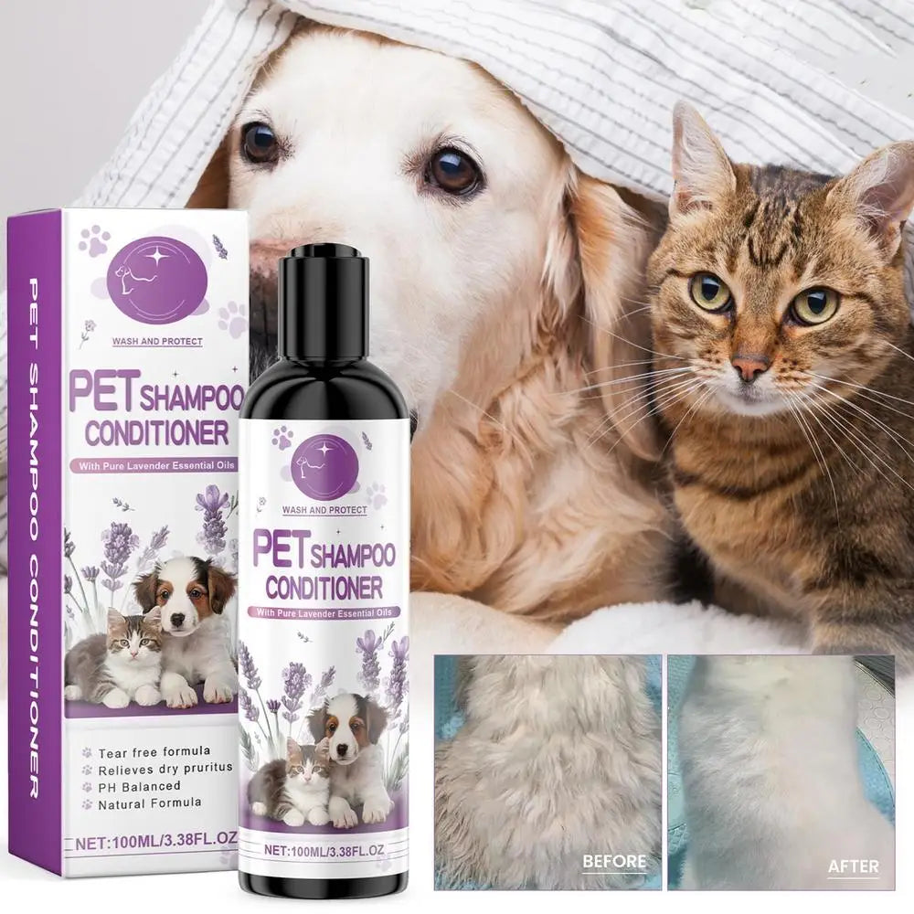Natural Lavender Pet Shampoo & Conditioner – Gentle, Plant-Based, Moisturizing & Soothing