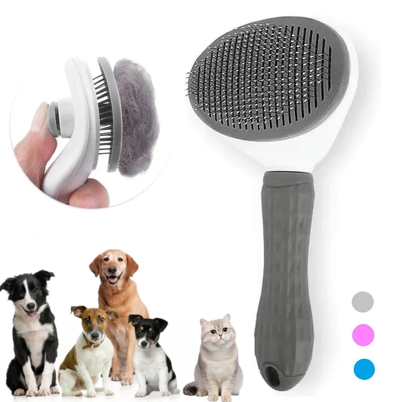 Self-Cleaning Pet Grooming Brush – One-Click Hair Removal for Cats & Dogs