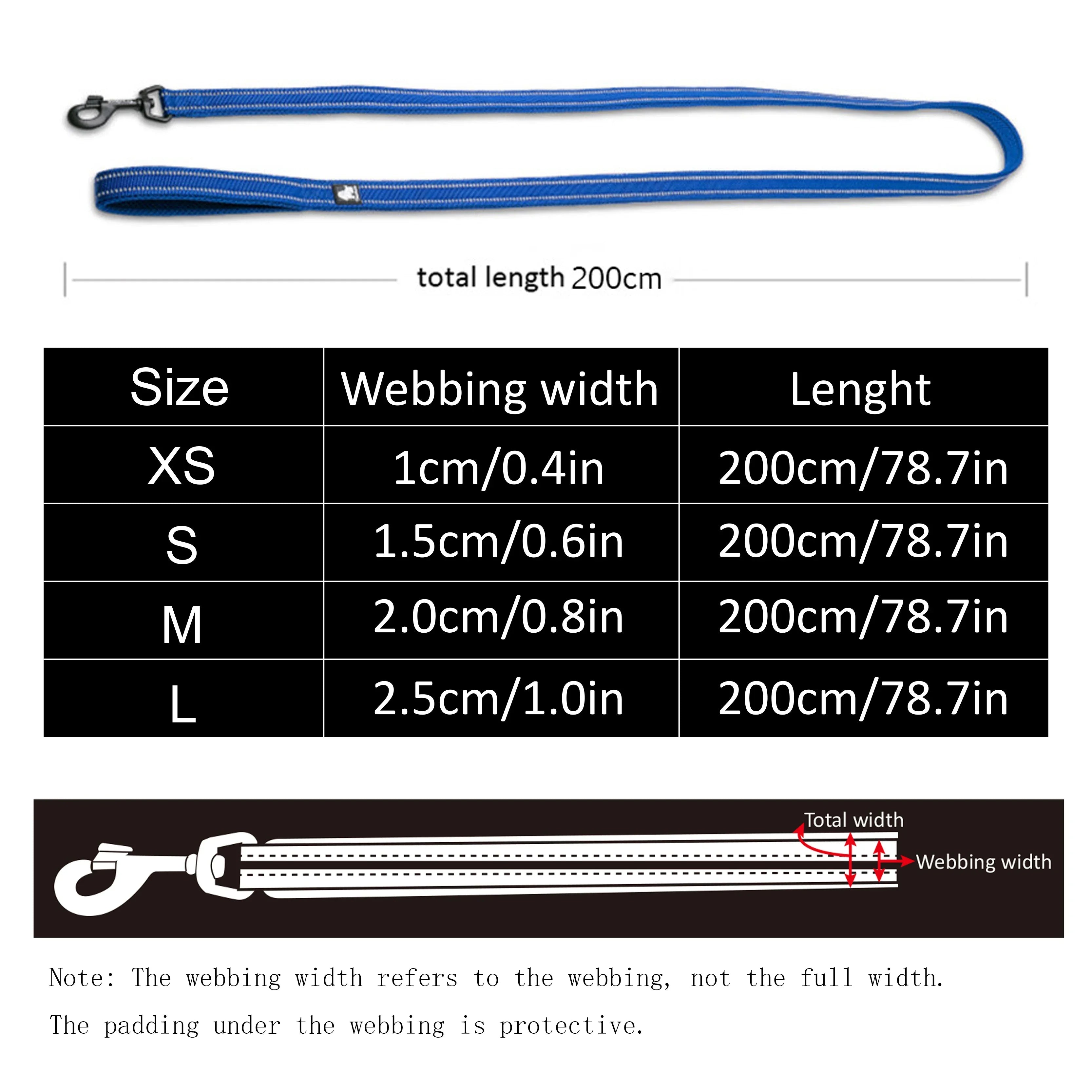 Durable 3M Reflective Dog Leash with Padded Comfort