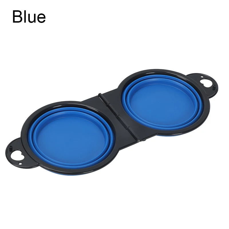 Collapsible Double Pet Bowl – Portable, Foldable & Perfect for Travel