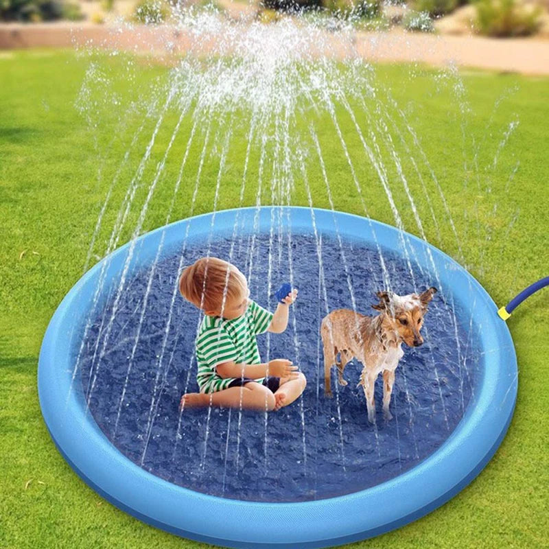 Interactive Summer Sprinkler Pad for Dogs – Inflatable Cooling Water Mat for Outdoor Fun