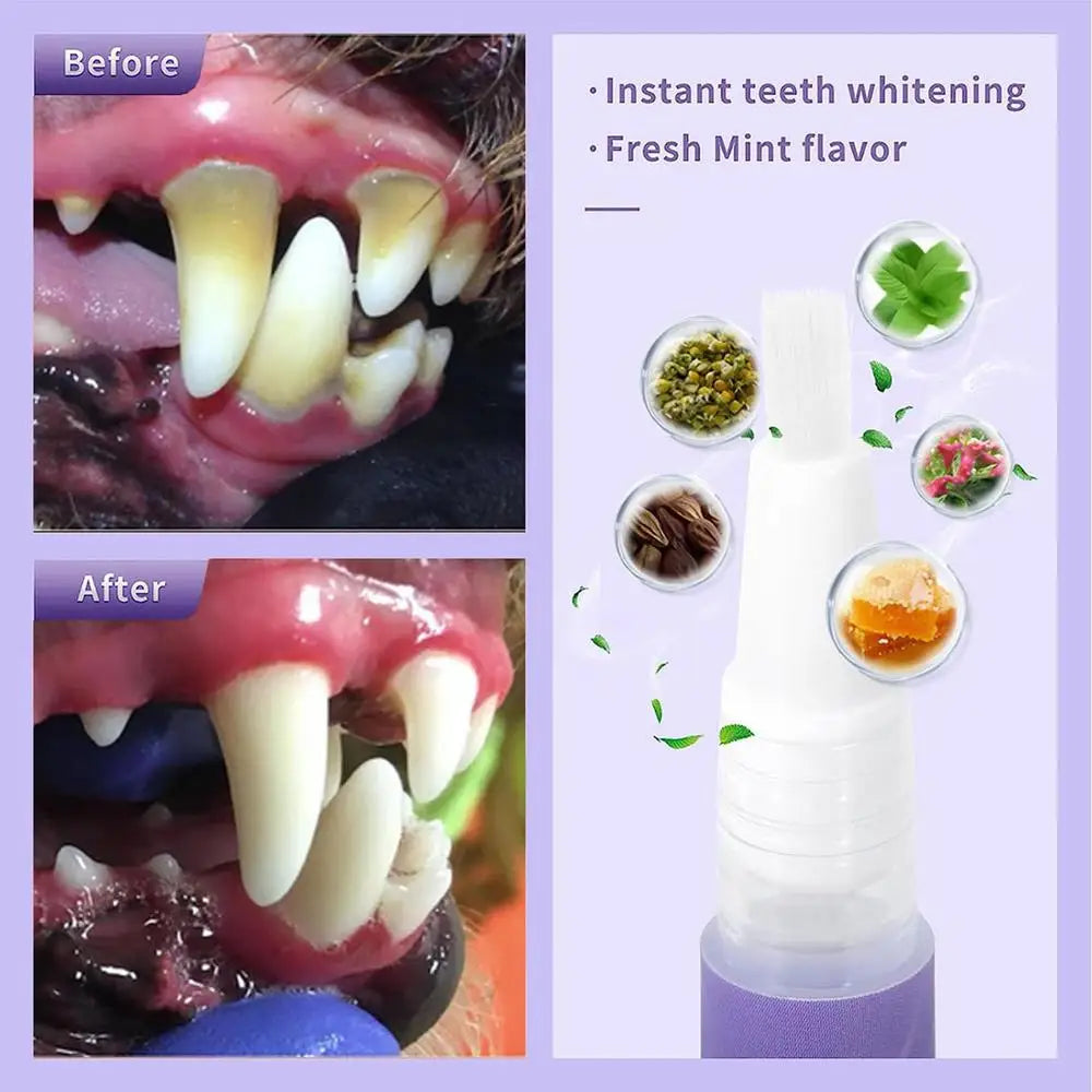 Pet Oral Repair Gel Tooth Repair Teeth Brushing Cleaner Natural Dog Toothpaste Gel For Kitten Dogs Cats Pets Breath Freshener