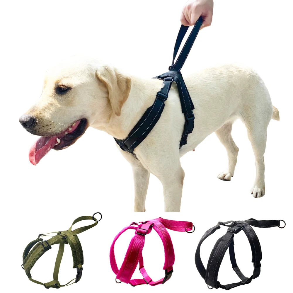 Durable Reflective Dog Halter Harness with Secure Fit