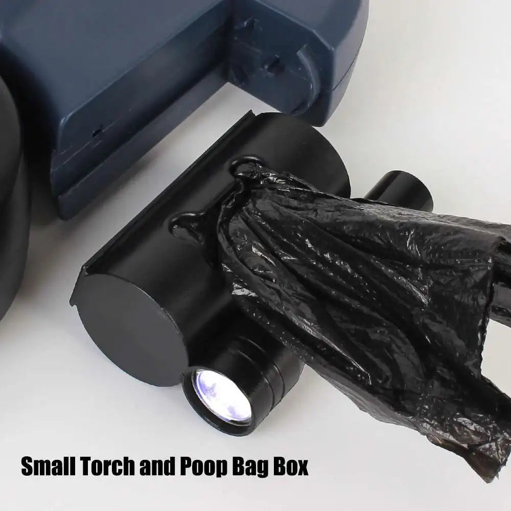 3M dual retractable dog leash with LED flashlight and built-in dog poop bags holder, ideal for walking two dogs with 360° tangle-free control.