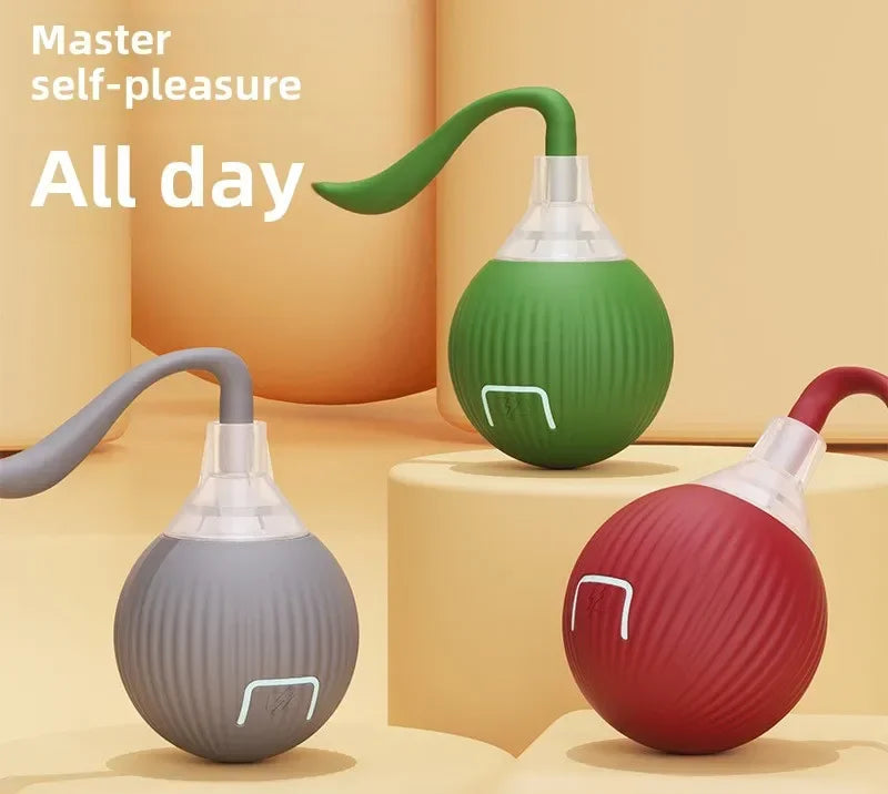 Rechargeable interactive rolling ball for cats and dogs with smart motion, quiet operation, and simulated tail for indoor pet play.