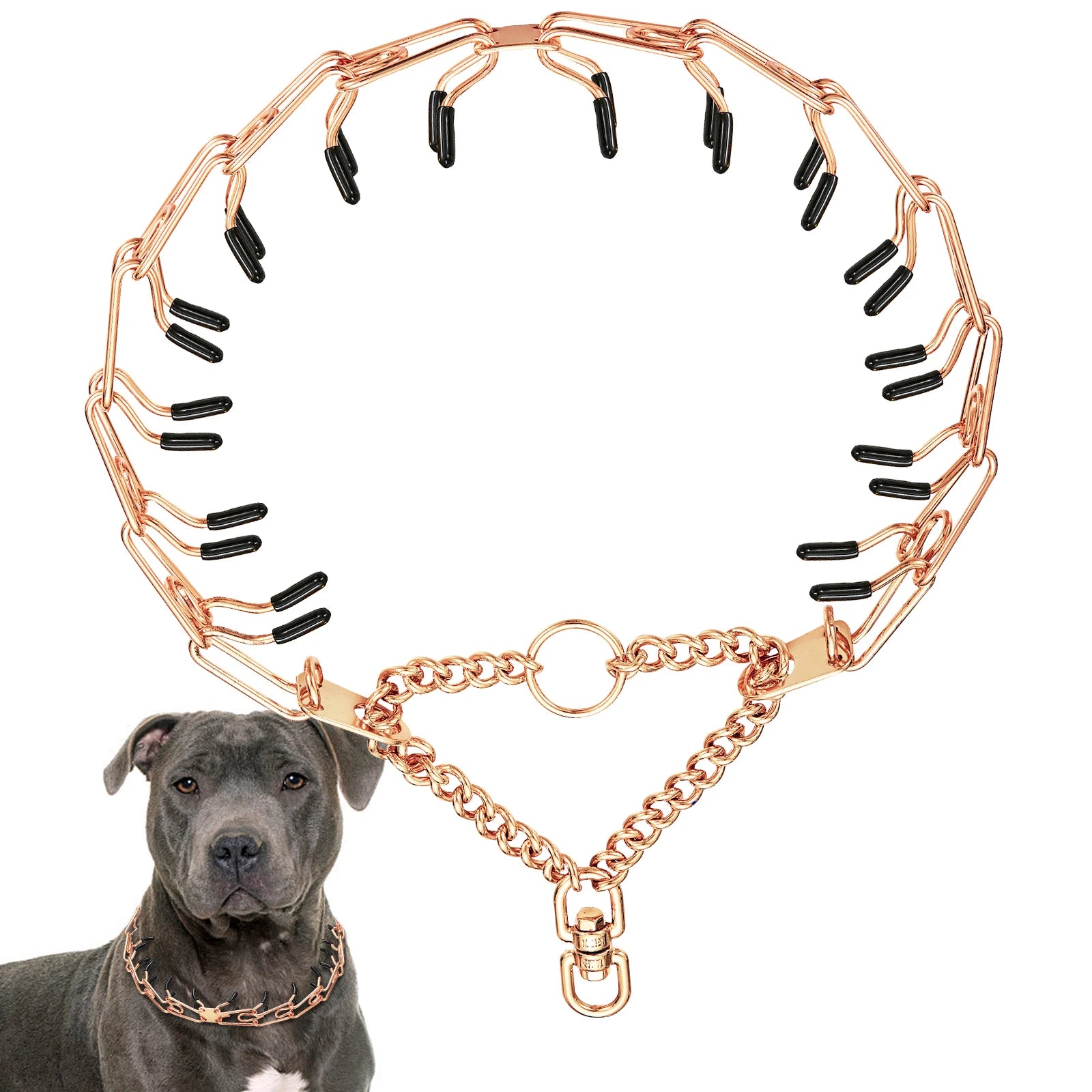 Stainless Steel Prong Pinch Dog Collar with Quick Release – Adjustable No-Pull Training Collar