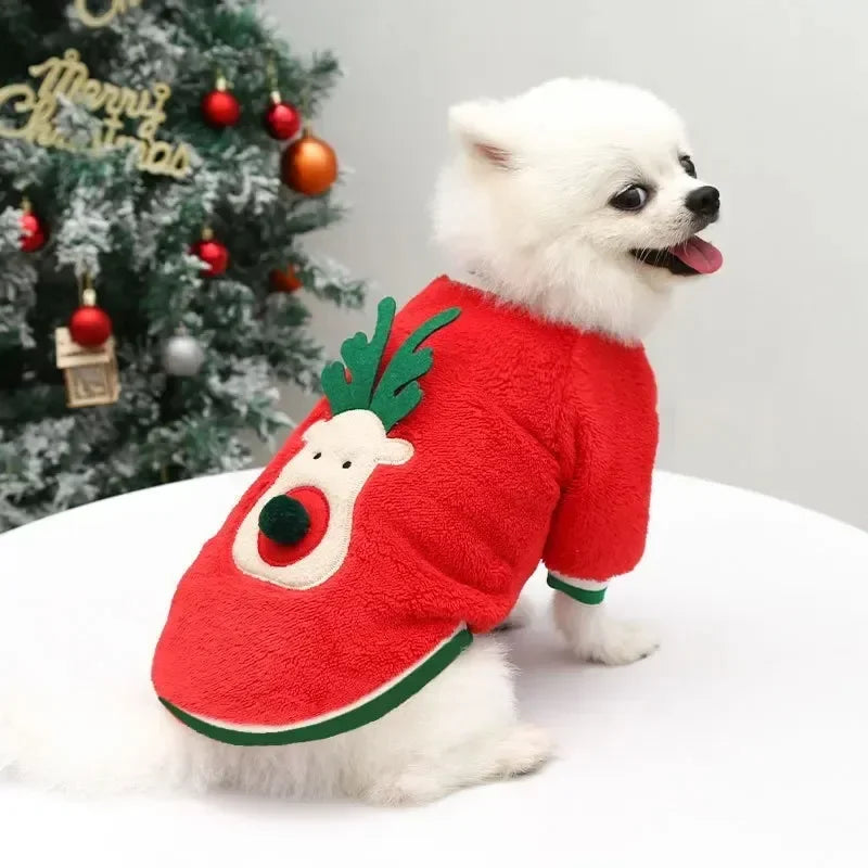 Christmas Pet Costume – Warm and Festive Attire for Small Dogs and Cats