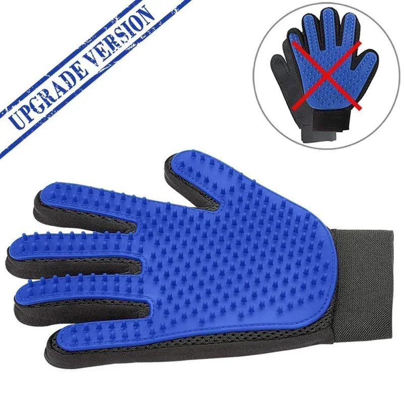 Silicone Pet Grooming Glove – Hair Removal & Bath Brush for Cats & Dogs