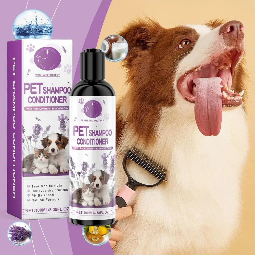 Natural Lavender Pet Shampoo & Conditioner – Gentle, Plant-Based, Moisturizing & Soothing