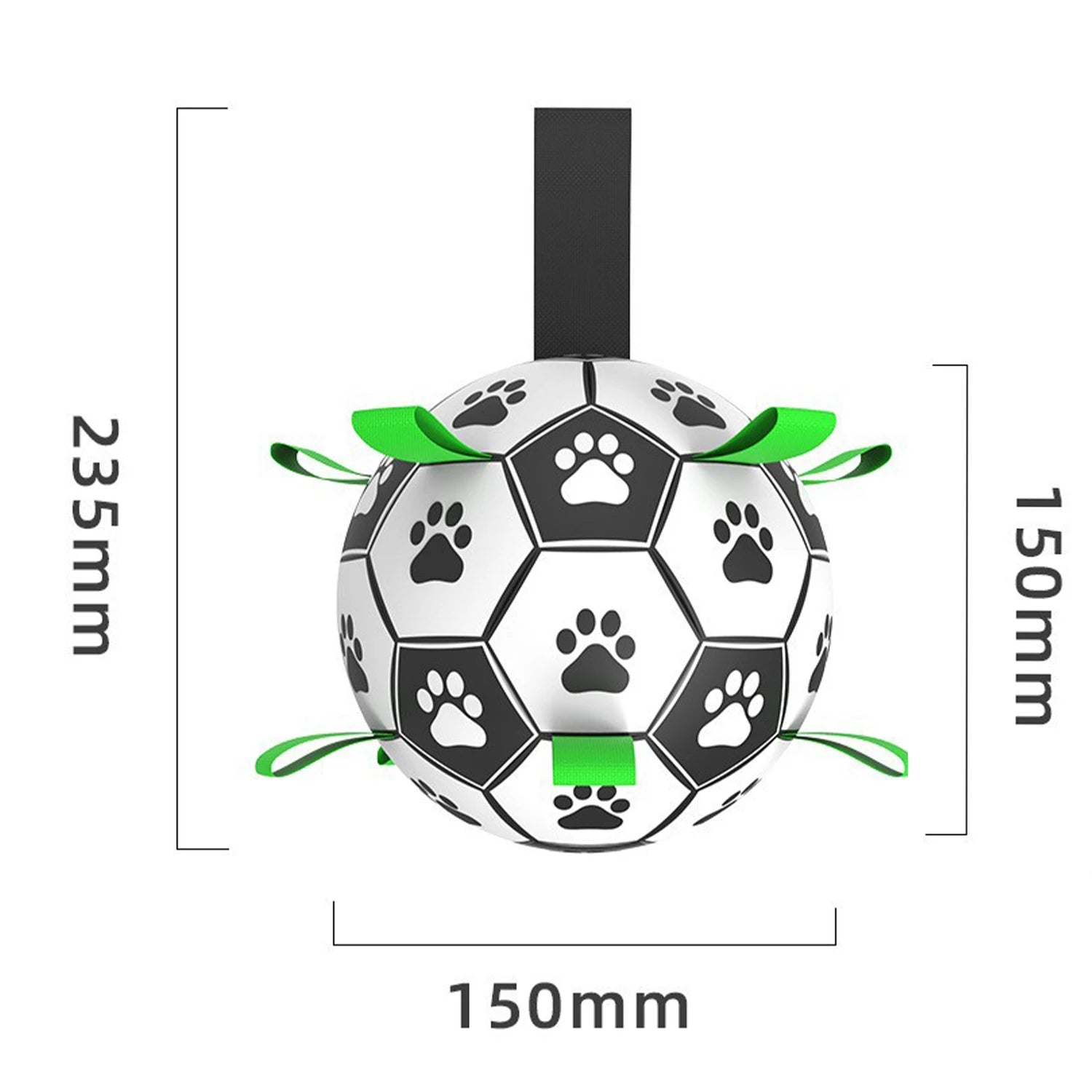 Interactive Soccer Ball Toy for Dogs – Lightweight with Nylon Ribbons for Tug Play