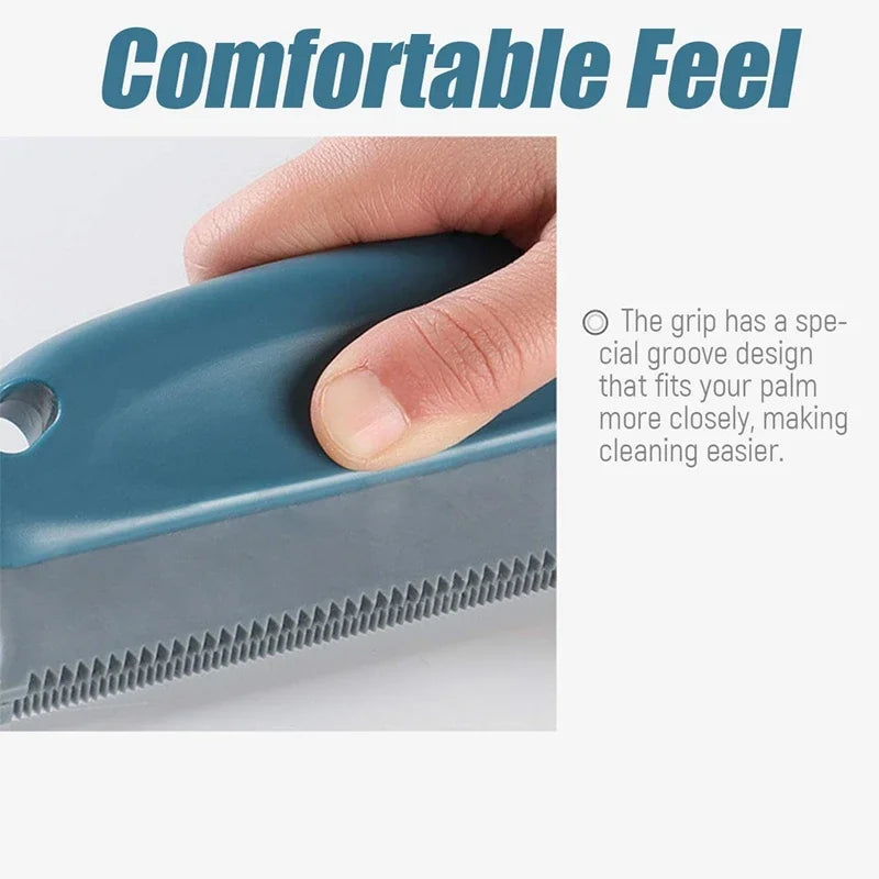 Portable Manual Lint Hair Remover Brush with Double Serrated Design for Pet Hair & Dust Removal