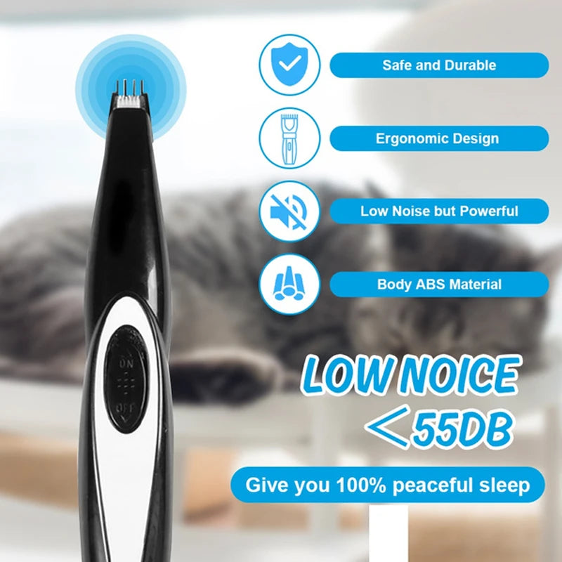 Rechargeable Pet Grooming Clipper Kit – Quiet, Cordless & Adjustable for Dogs and Cats