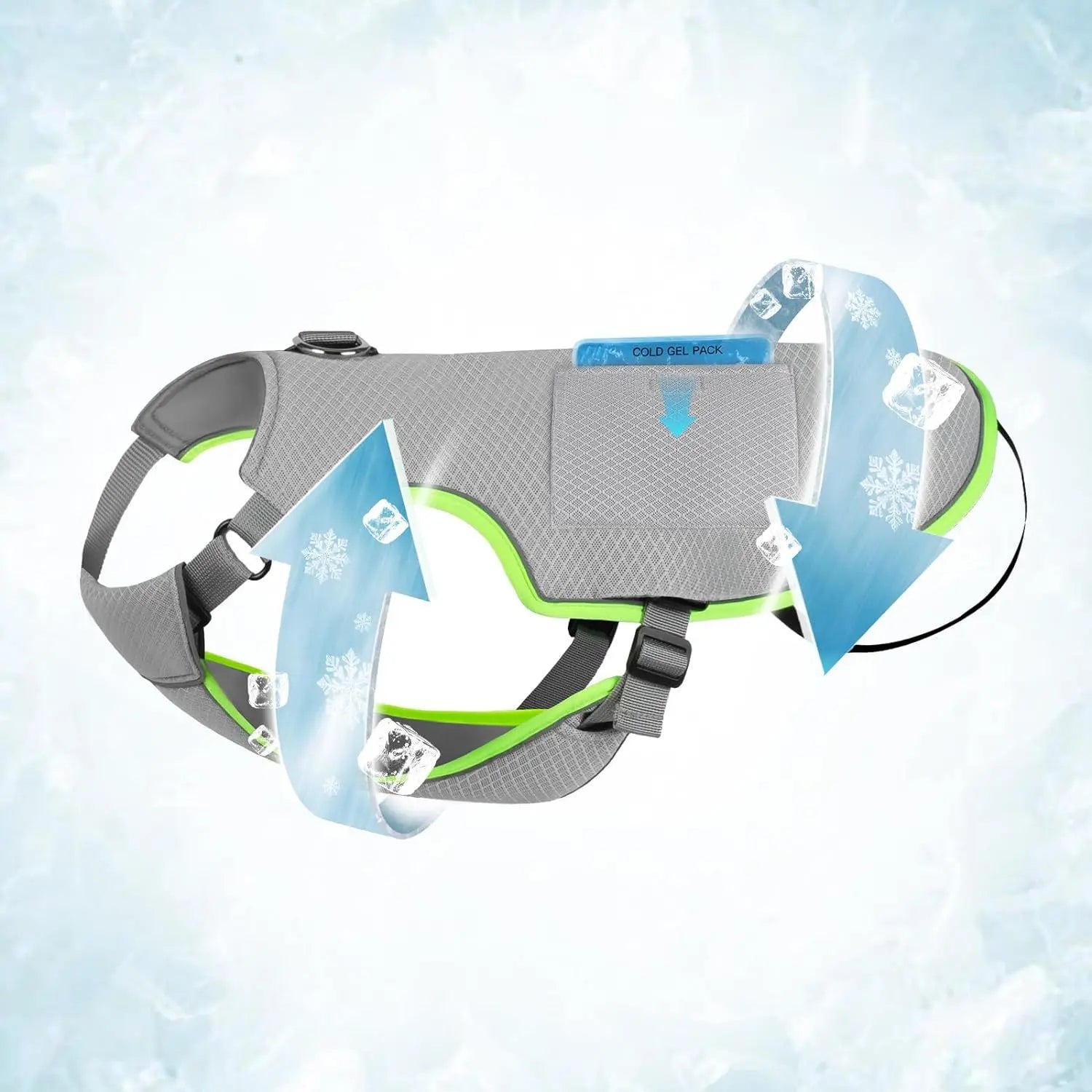 Cooling Dog Vest with Ice Pack – Breathable, Reflective & Adjustable Summer Harness