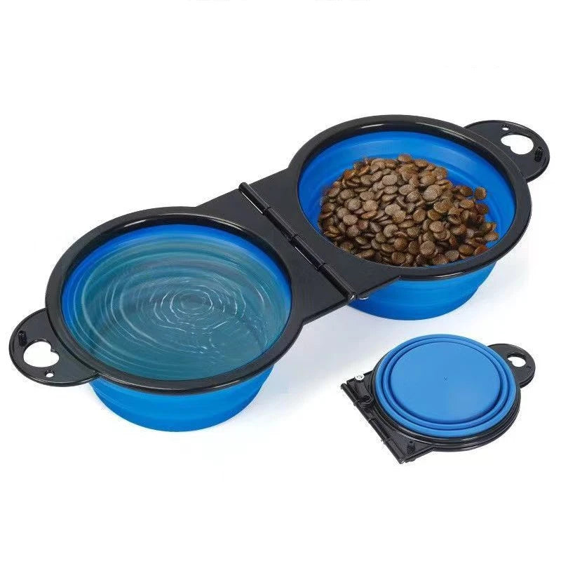 Collapsible Double Pet Bowl – Portable, Foldable & Perfect for Travel