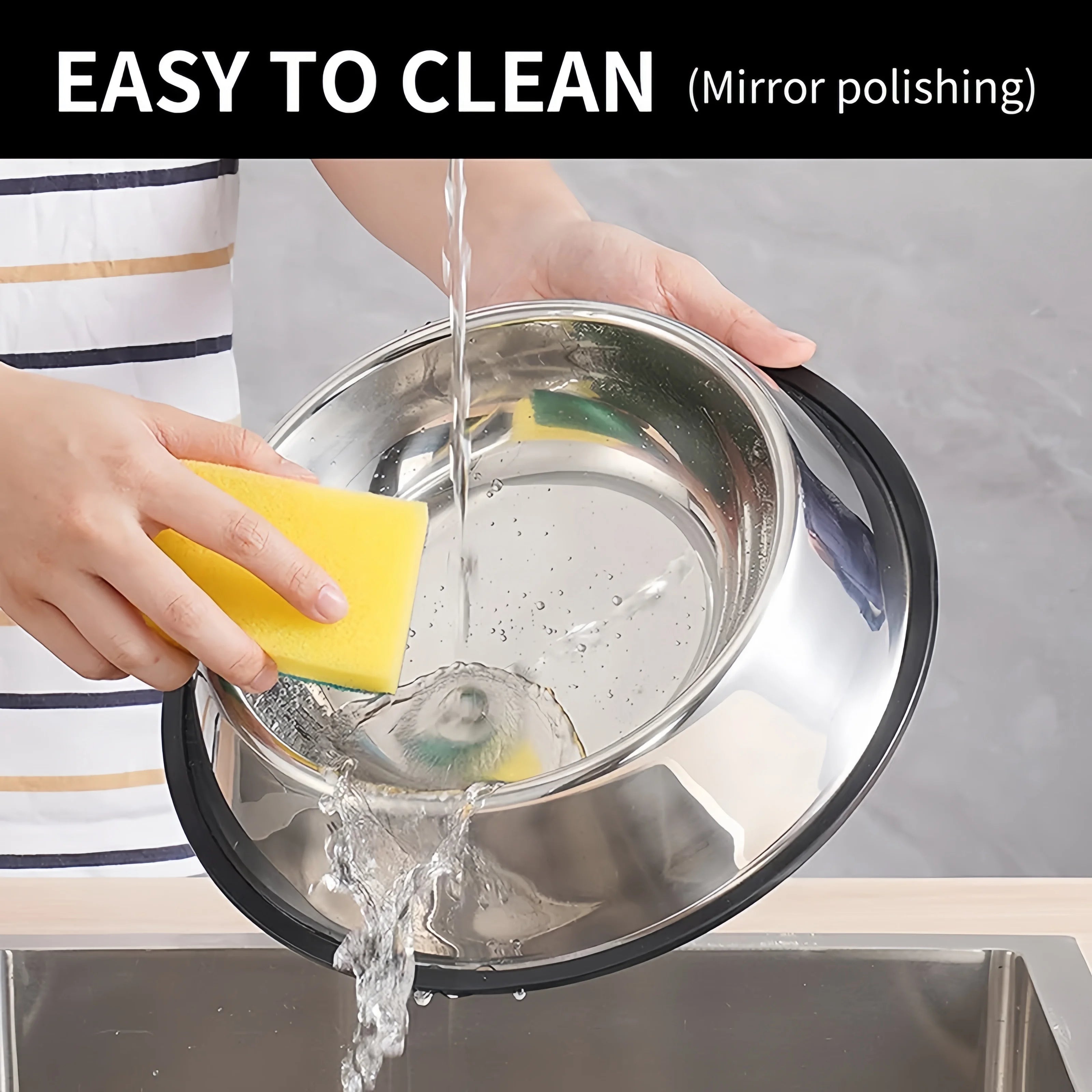 Durable Stainless Steel Pet Bowl – Non-Slip, Easy to Clean, & Bite-Resistant