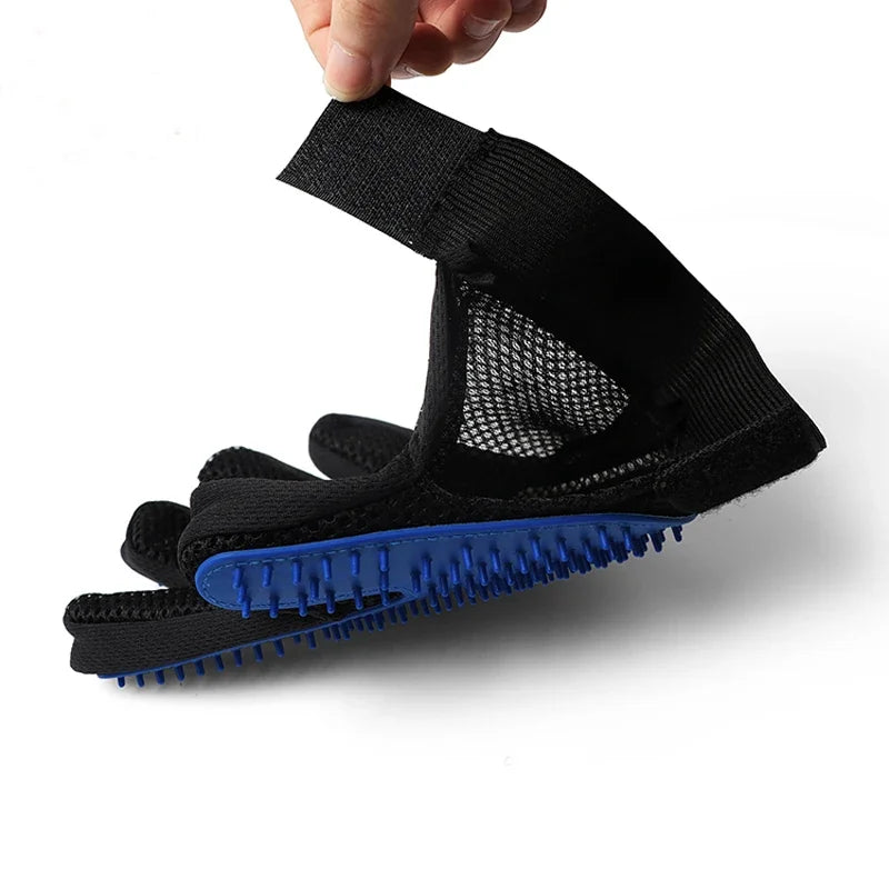 Silicone Pet Grooming Glove – Hair Removal & Bath Brush for Cats & Dogs