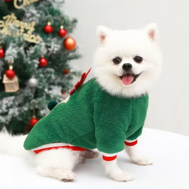 Christmas Pet Costume – Warm and Festive Attire for Small Dogs and Cats