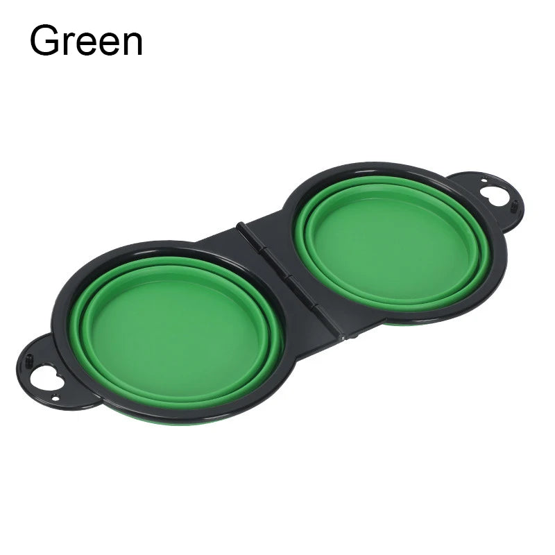 Collapsible Double Pet Bowl – Portable, Foldable & Perfect for Travel