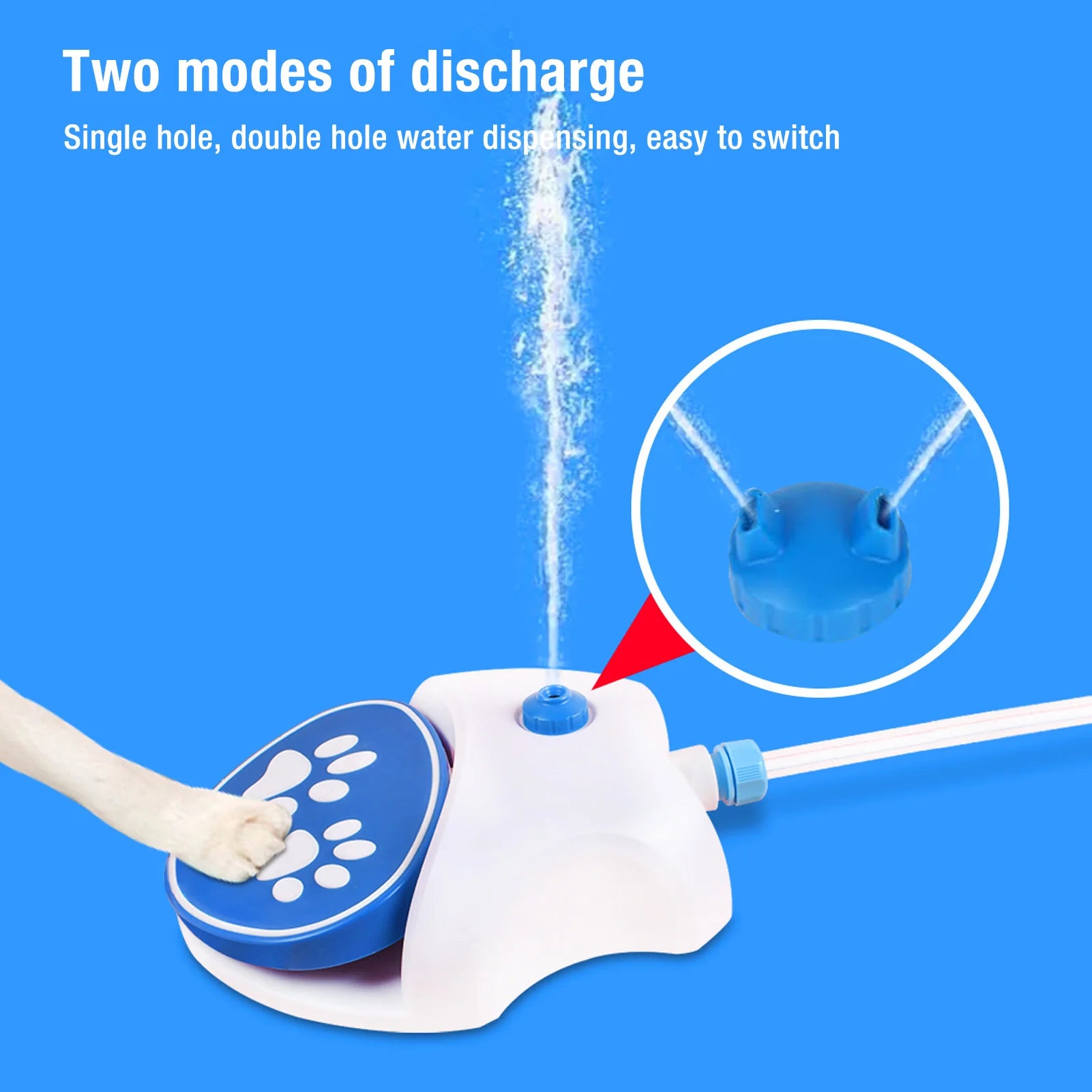 Paw-Activated Outdoor Dog Water Fountain – Step-On Dispenser with Hose