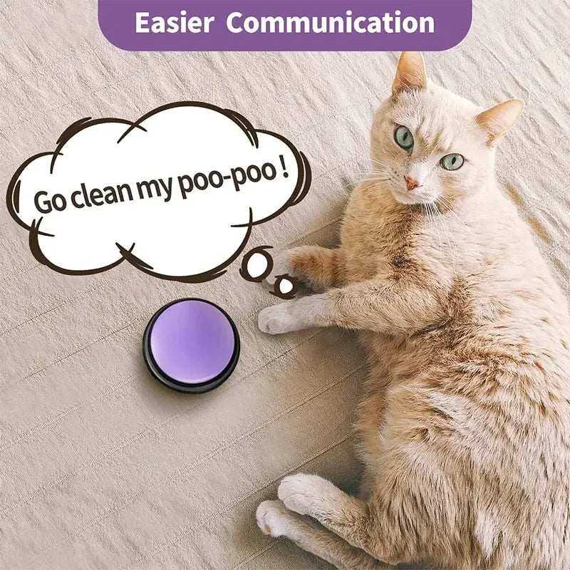 Dog communication buttons with 30-second voice recording – interactive buzzer toy for pet training and talking with dogs and cats.