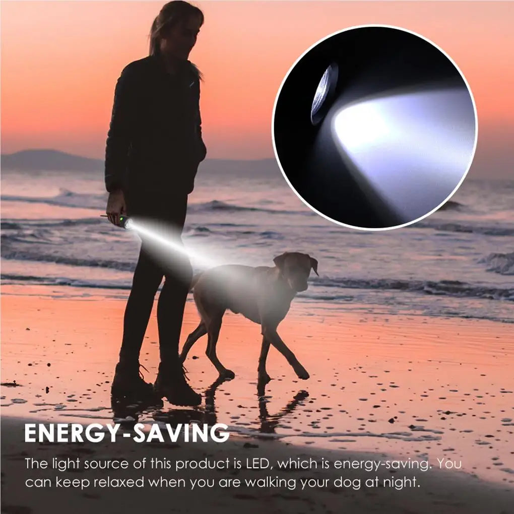 LED Flashlight Poop Bag Dispenser with Bone-Shaped Opening