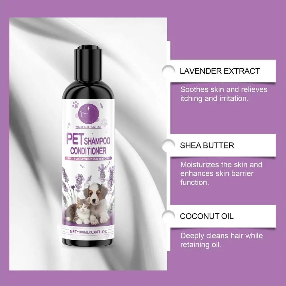 Natural Lavender Pet Shampoo & Conditioner – Gentle, Plant-Based, Moisturizing & Soothing