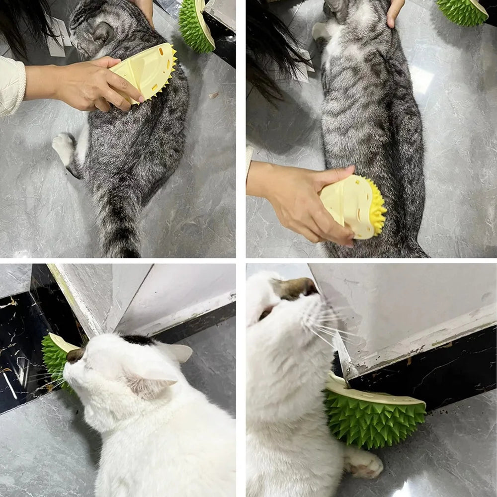 Corner Wall Pet Grooming Brush – Self-Grooming Hair Remover for Cats & Dogs