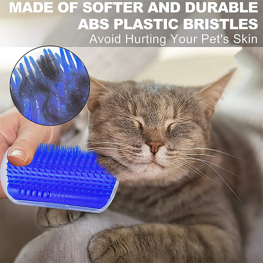 Corner Wall Pet Grooming Brush – Self-Grooming Hair Remover for Cats & Dogs